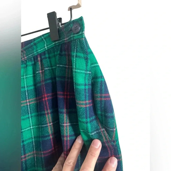Vintage Pendleton Wool Plaid Red Green Navy Skirt Size 16 - Picture 5 of 12